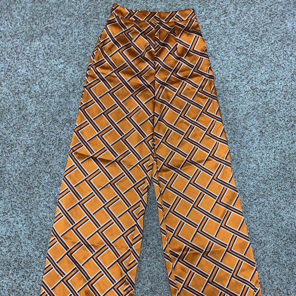 Rust contemporary flare pants